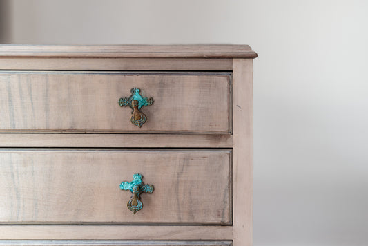 BLEACHED WALNUT CHEST OF DRAWERS, C.1920