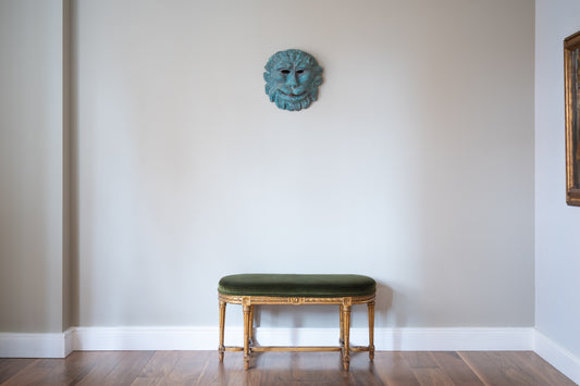 PAINTED LION'S HEAD MASCARON, C.1960