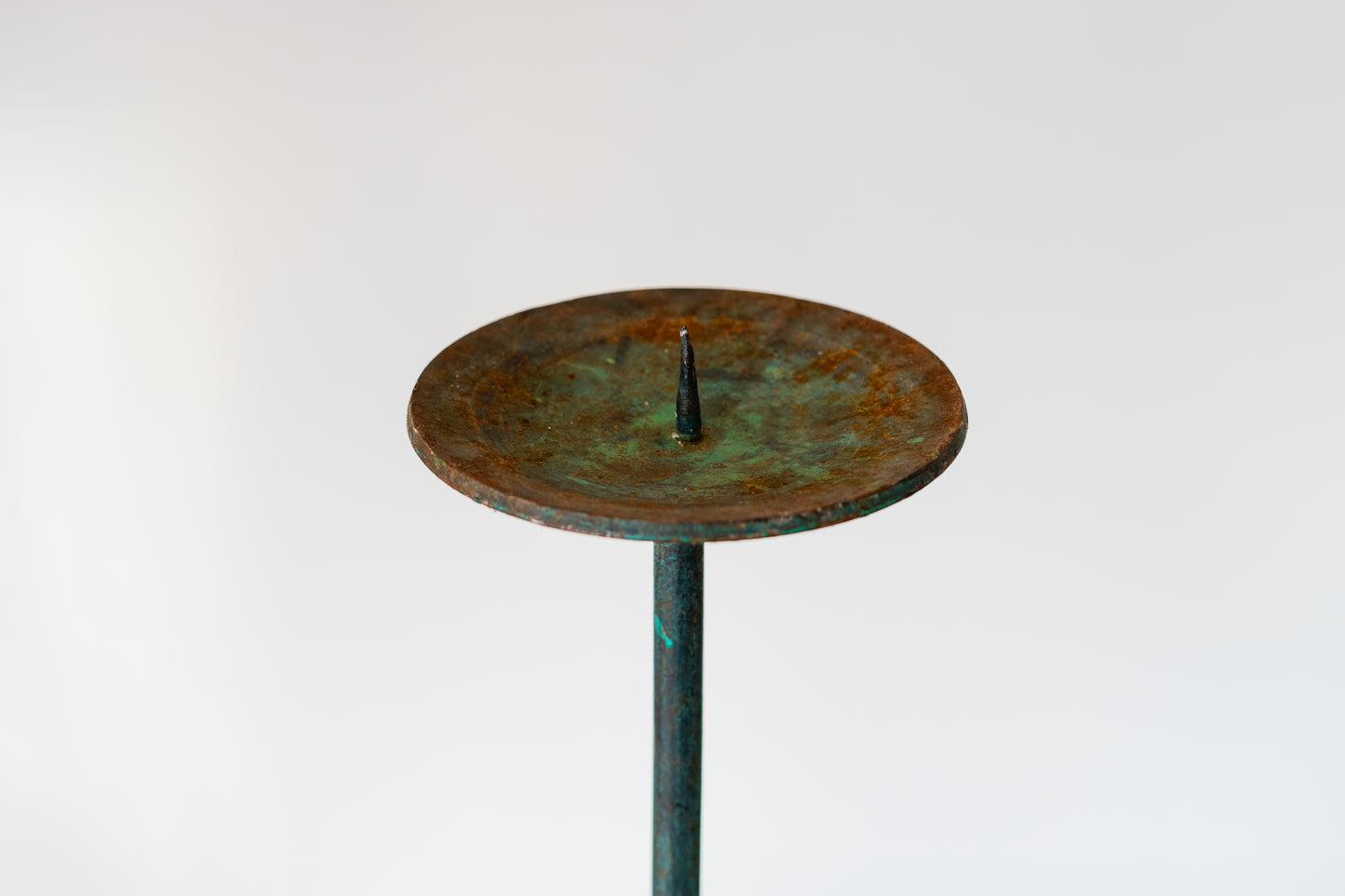 SPANISH BRUTALIST WROUGHT BRONZE CANDLESTICK, C.1970