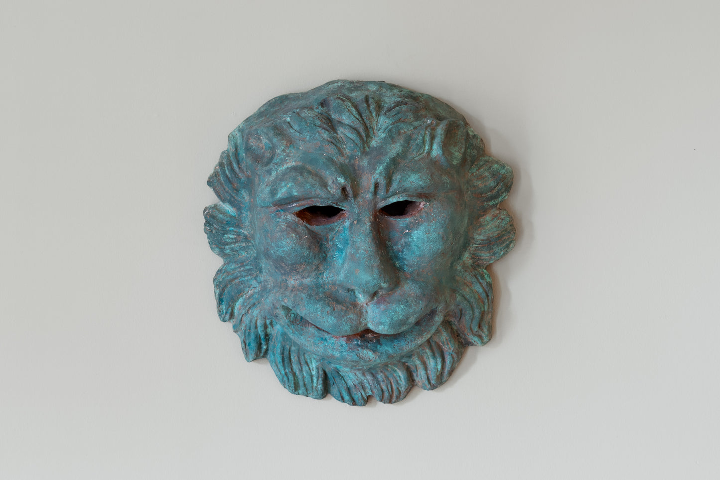 PAINTED LION'S HEAD MASCARON, C.1960