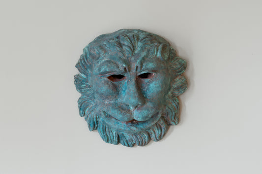 PAINTED LION'S HEAD MASCARON, C.1960