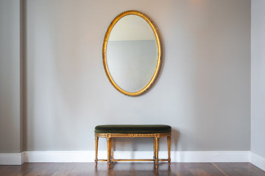 OVAL GILTWOOD MIRROR, C.1930