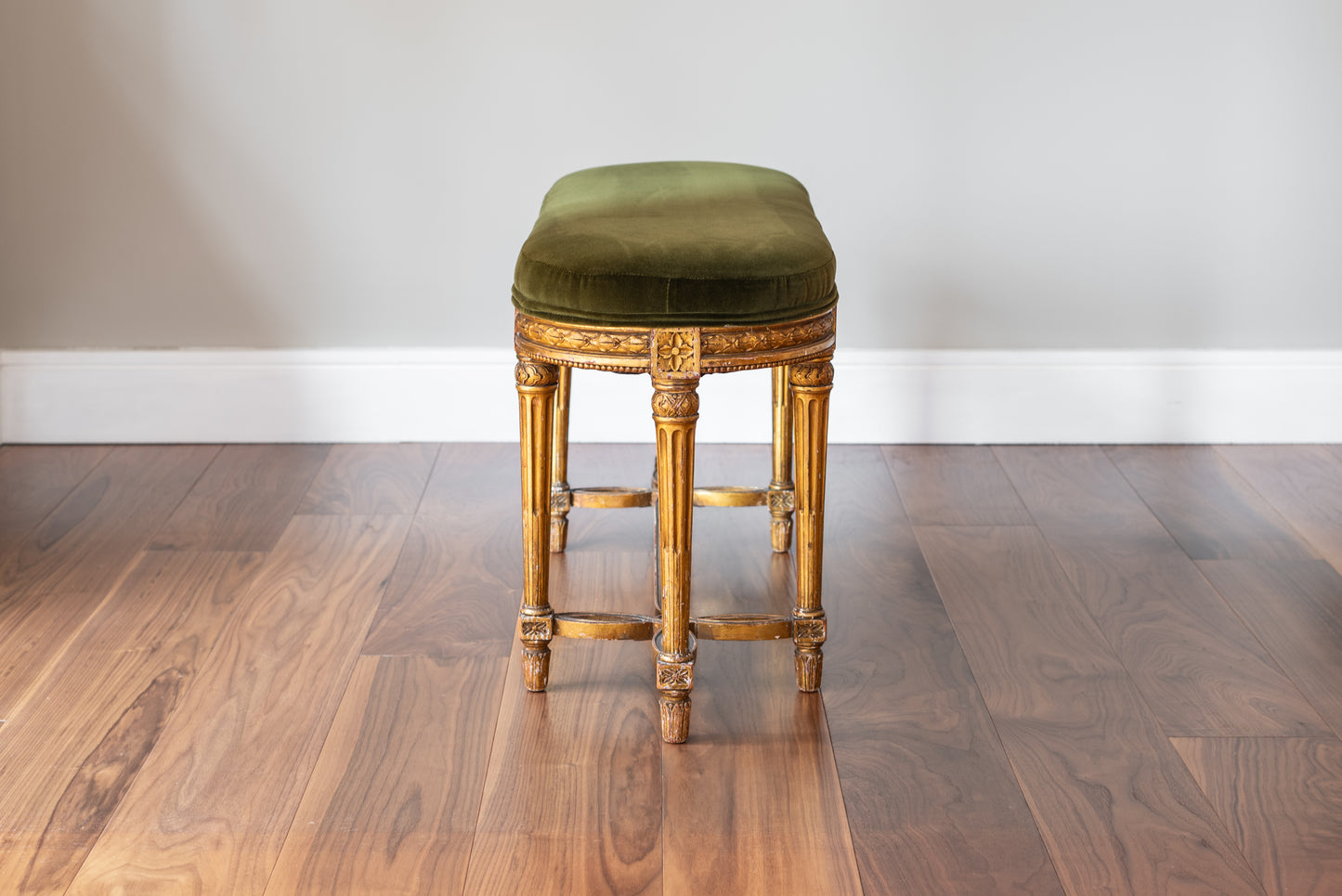 FRENCH GILTWOOD WINDOW SEAT, 19TH CENTURY