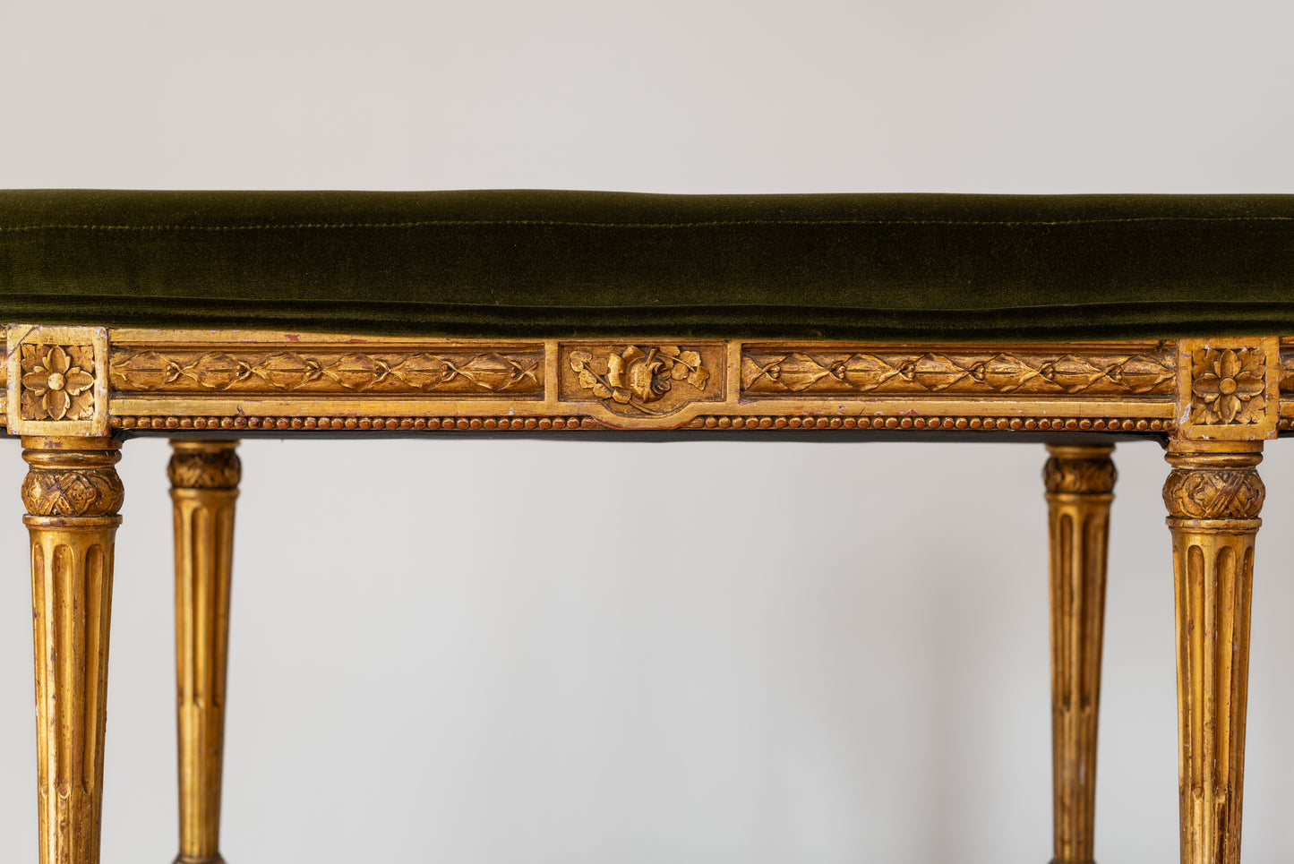 FRENCH GILTWOOD WINDOW SEAT, 19TH CENTURY