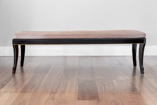 REGENCY STYLE EBONISED ENTRYWAY BENCH, EARLY 20TH CENTURY