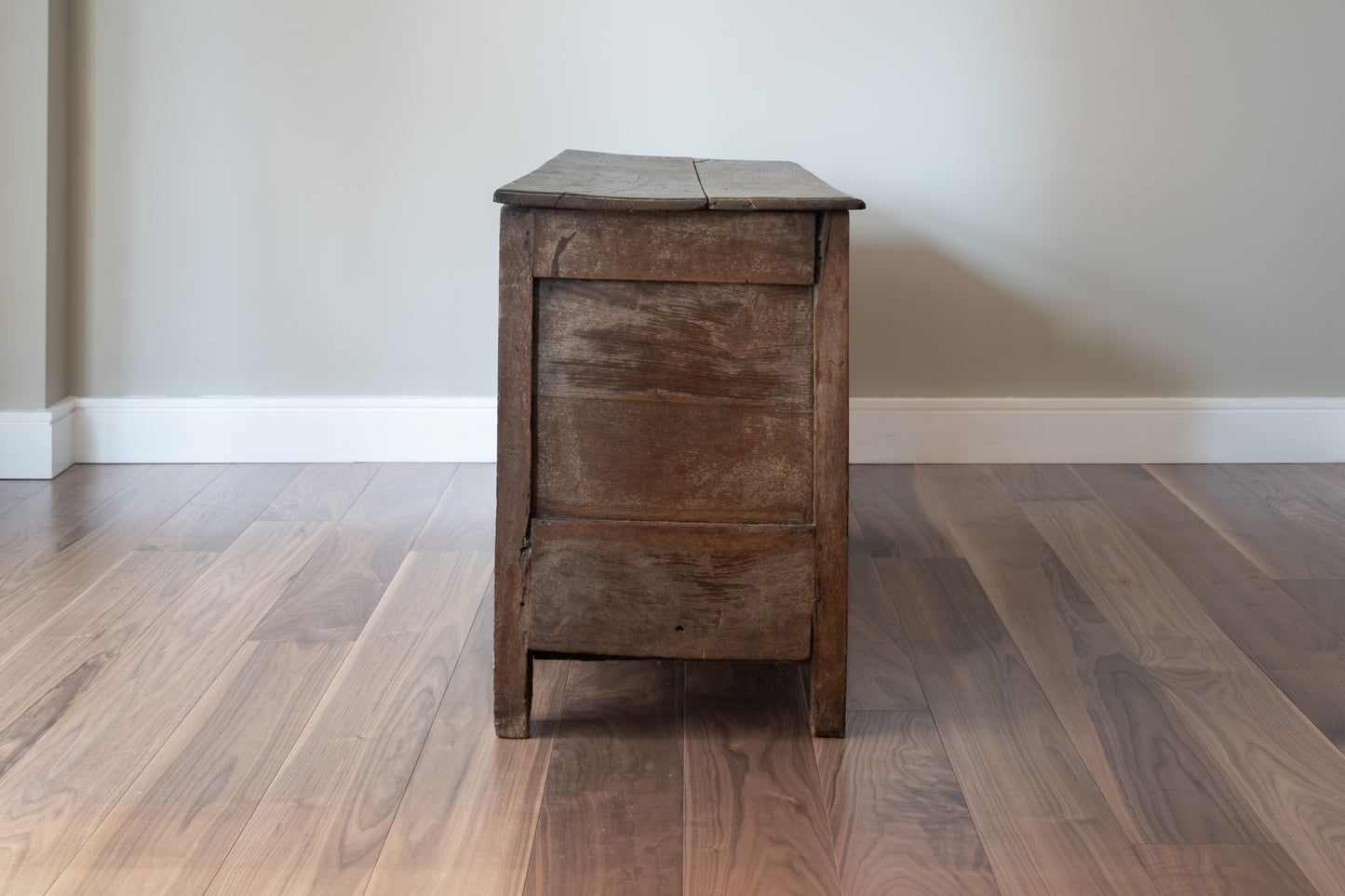 WORN OAK HALL CHEST, C.1710