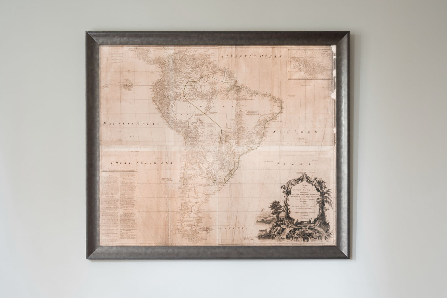 MONUMENTAL MAP OF SOUTH AMERICA, 1794