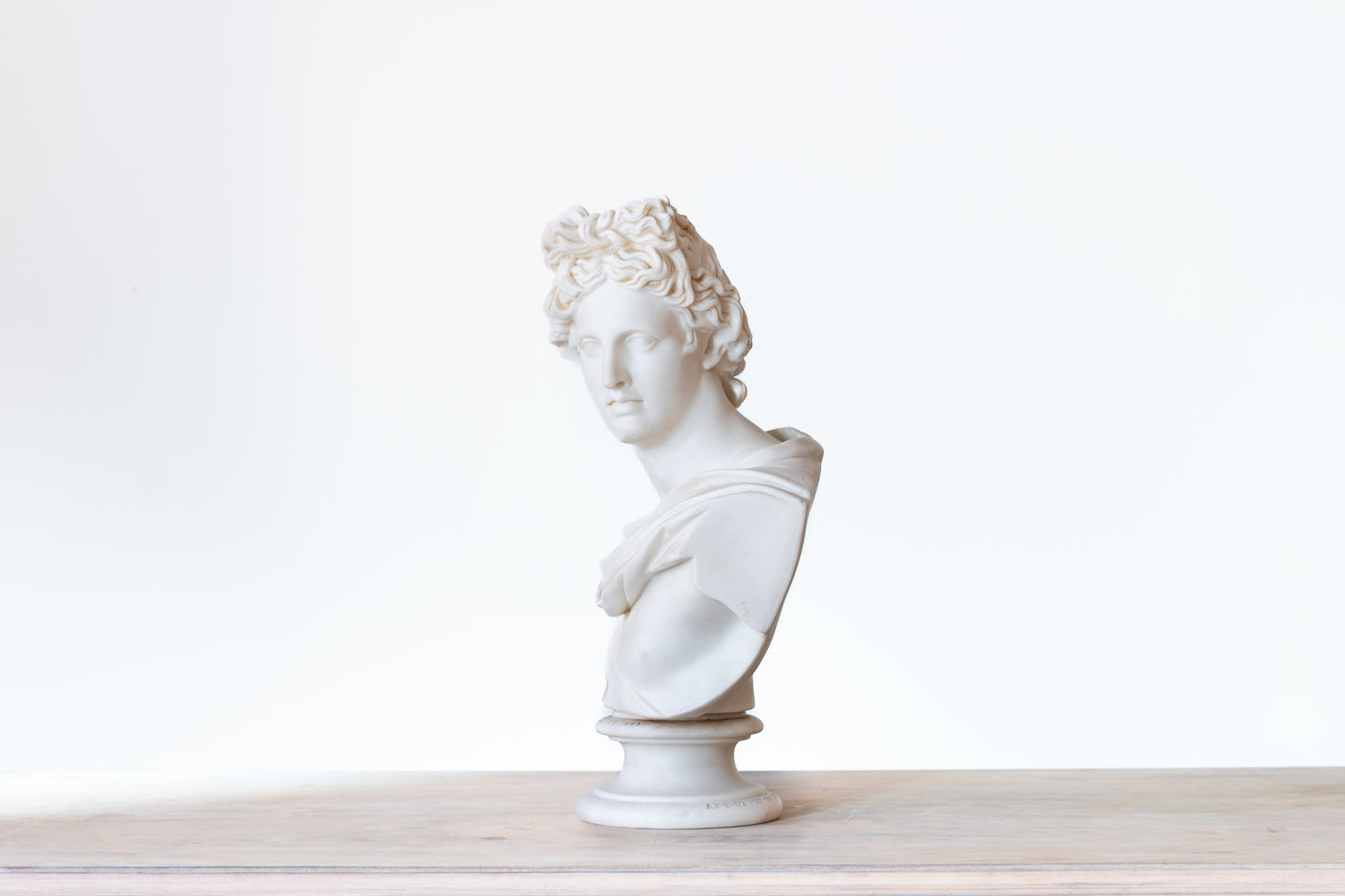 APOLLO BELVEDERE BUST IN PARIAN, 1861