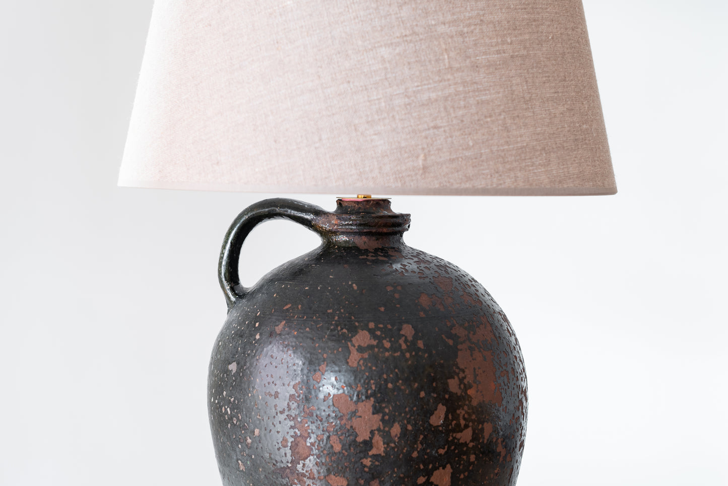 FRENCH CERAMIC OIL JAR LAMP, 19TH CENTURY