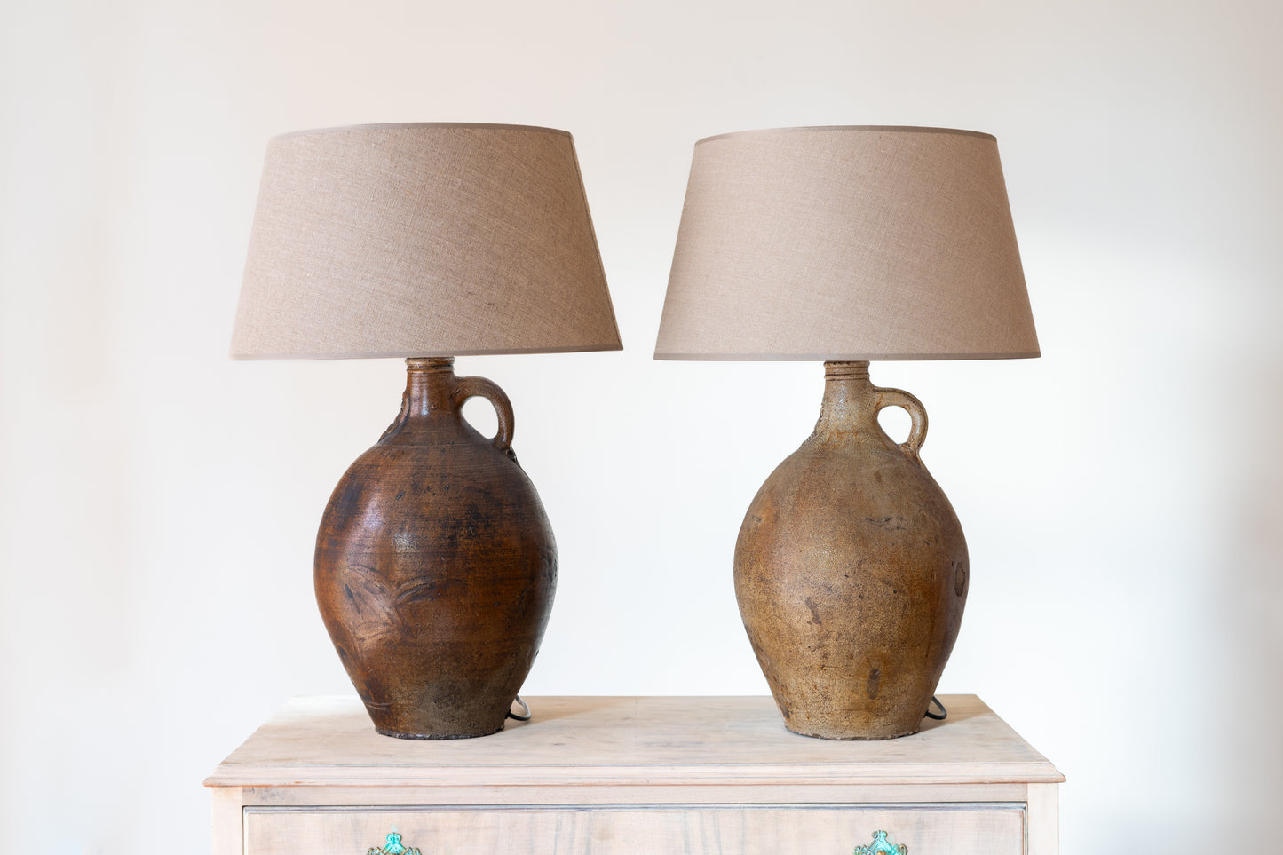 PAIR OF BELLARMINE LAMPS, C.1640